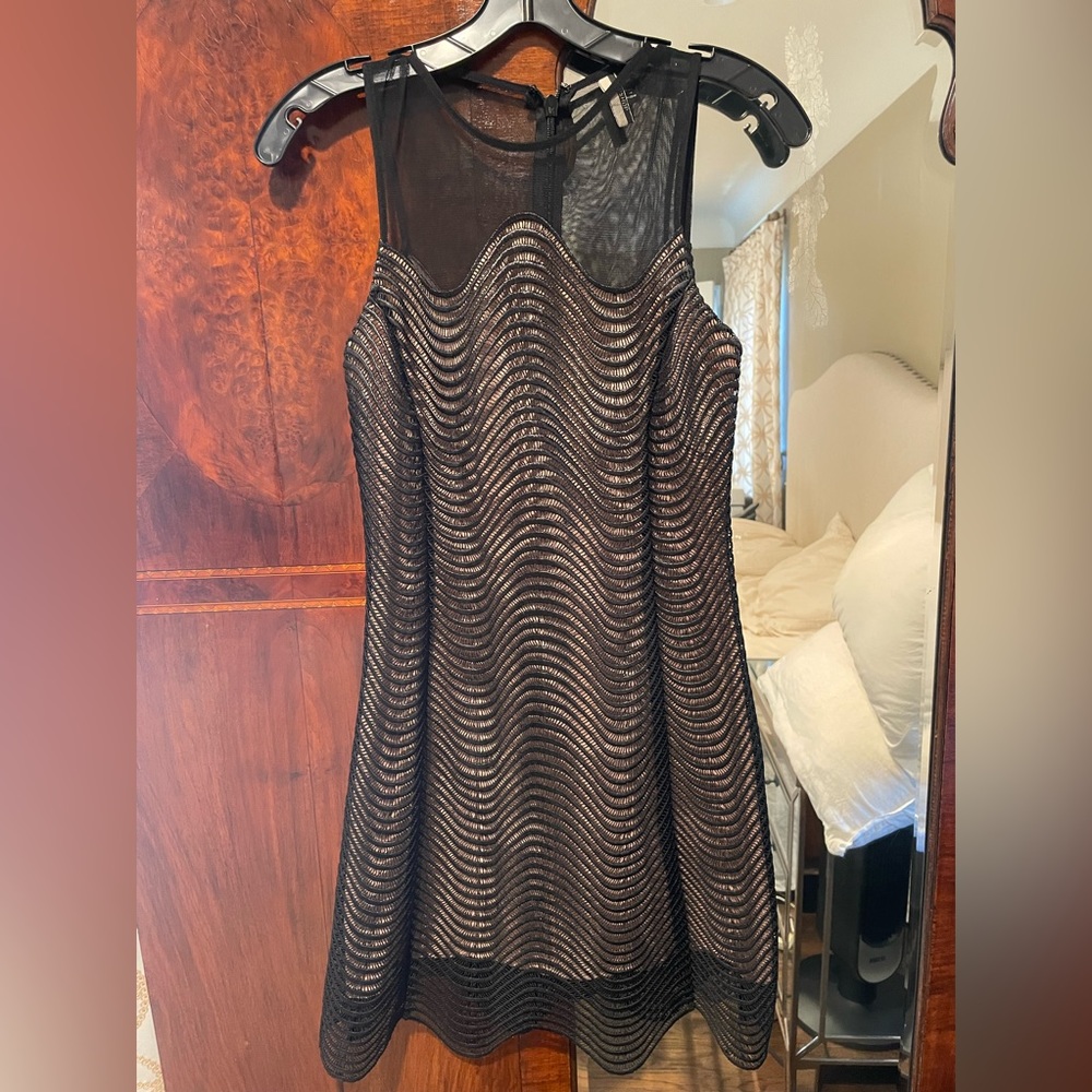 Topshop leather-like outer shell, sleeveless sheath, size 2